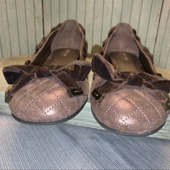 NWOT Parisian Brown Leather and Velvet Ballet Shoe Flats 9.5M - Picture 6 of 9